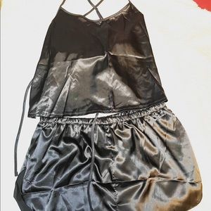 Silk black nightgown